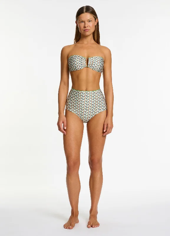 Moisture - wicking  Acacia High Waist Bikini Bottom - Multi