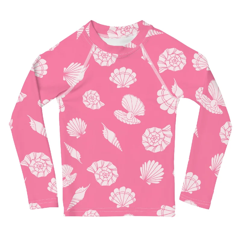 Eye - catching  Bubblegum Seashells - Toddler Rash Guard