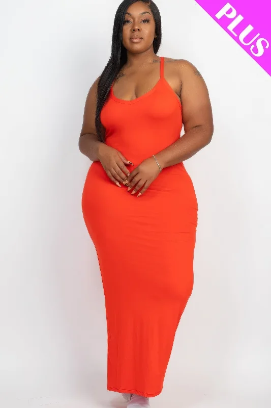 Trend - setting  Plus Racer Back Maxi Dress