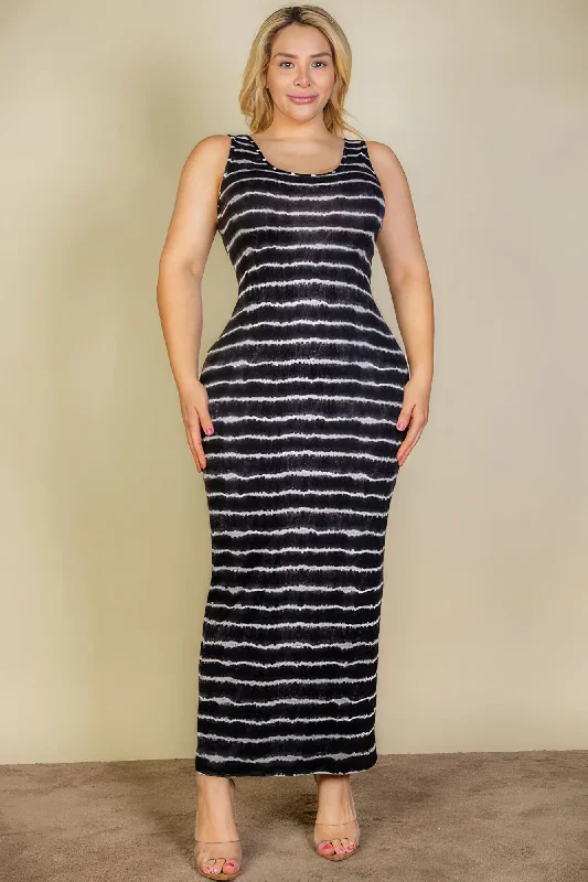 Timeless - classic  Plus Size Tie Dye Printed Tank Bodycon Maxi Dress