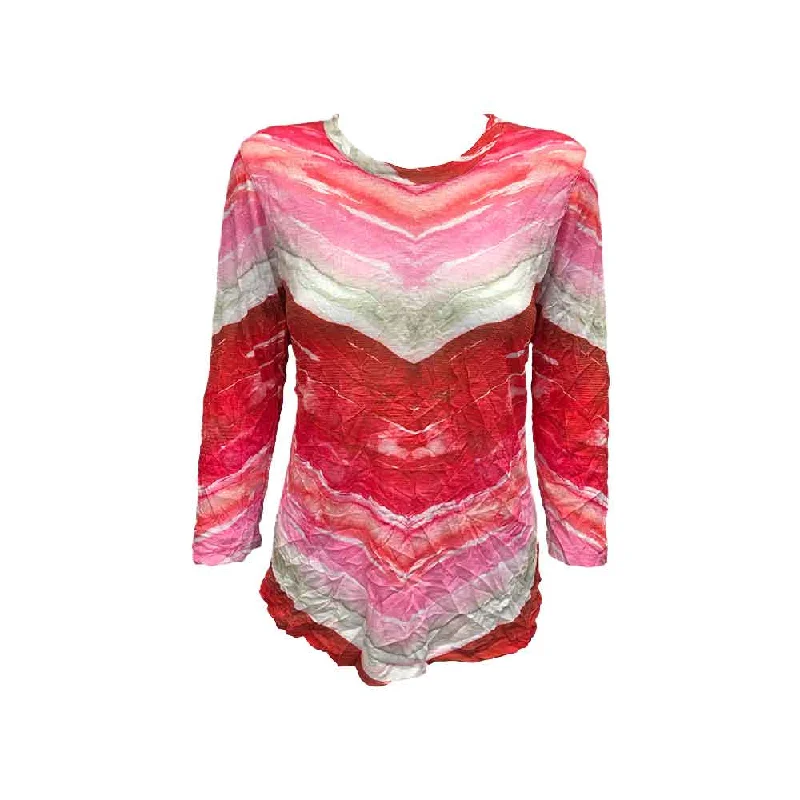 Style - conscious  David Cline Margaret 3/4 Sleeve Crew Neck Top - Flame
