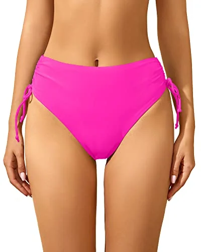 Mature - style  Flattering High Waisted Bikini Bottom Women's Full Coverage High Cut Bottom