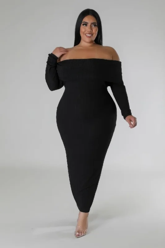Timeless - classic  Off Shoulders Stretch Dress