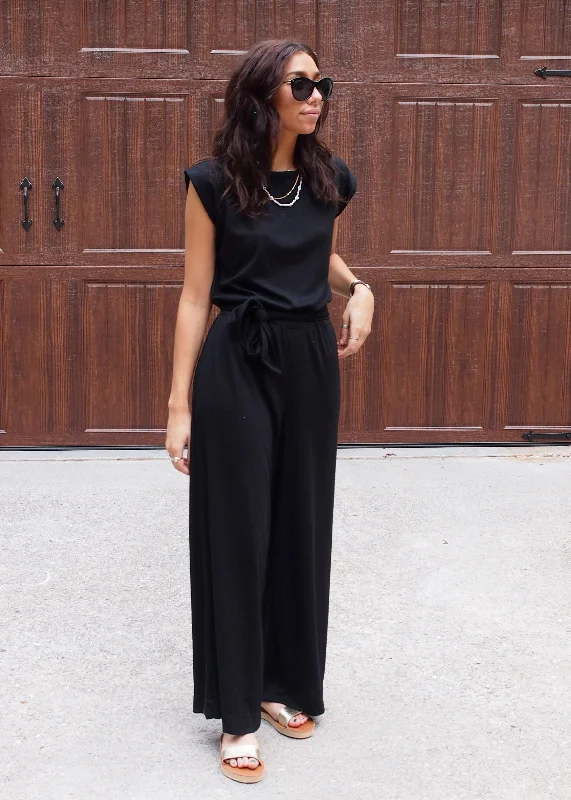 Body - enhancing  jumpsuit in ebony