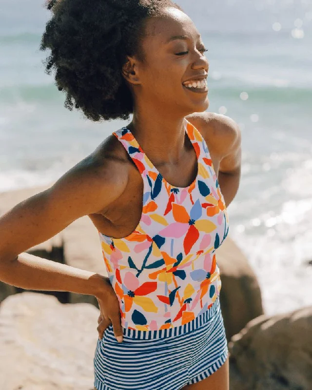 Dapper  June Floral Racer-Back Crop Top