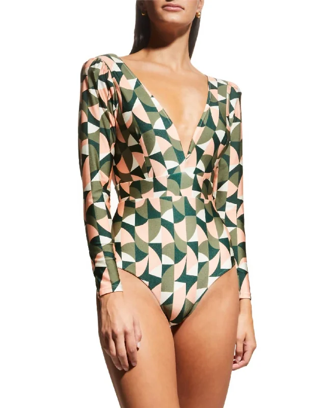 Light - weight  Plitka Geometric Print Rashguard In Multi