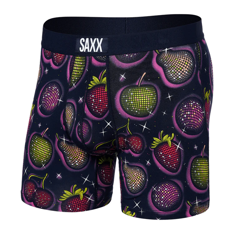 Decoration - rich  SAXX Vibe Super Soft Disco Fruit Boxer Briefs - Maritime Blue