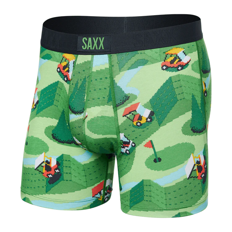 Snug - fitting  SAXX Vibe Super Soft Excite Carts Boxer Briefs - Green