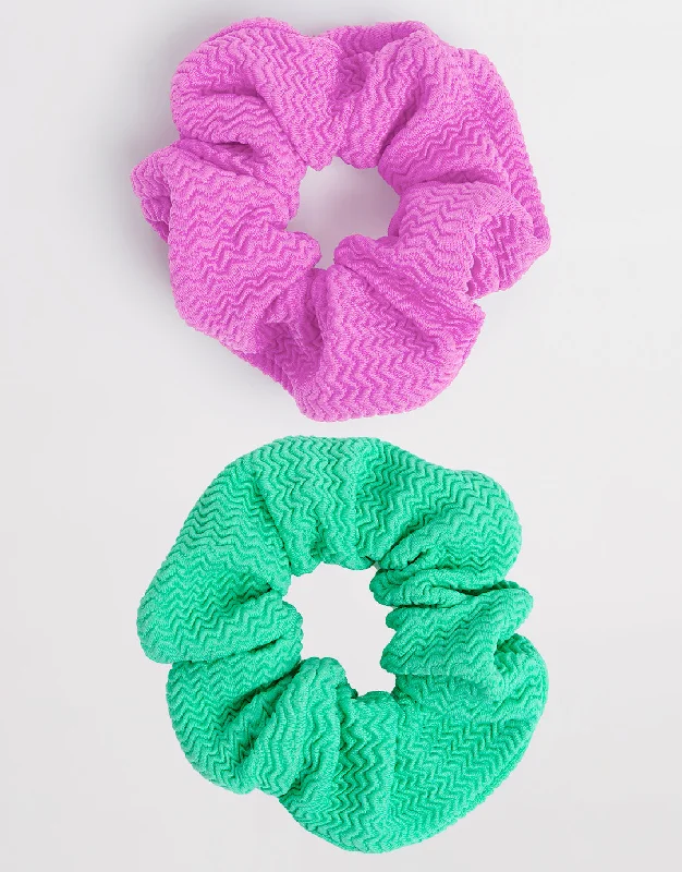 Apparel - enhancing  Sea Dive Scrunchy 2 Pack - Jade and Violet
