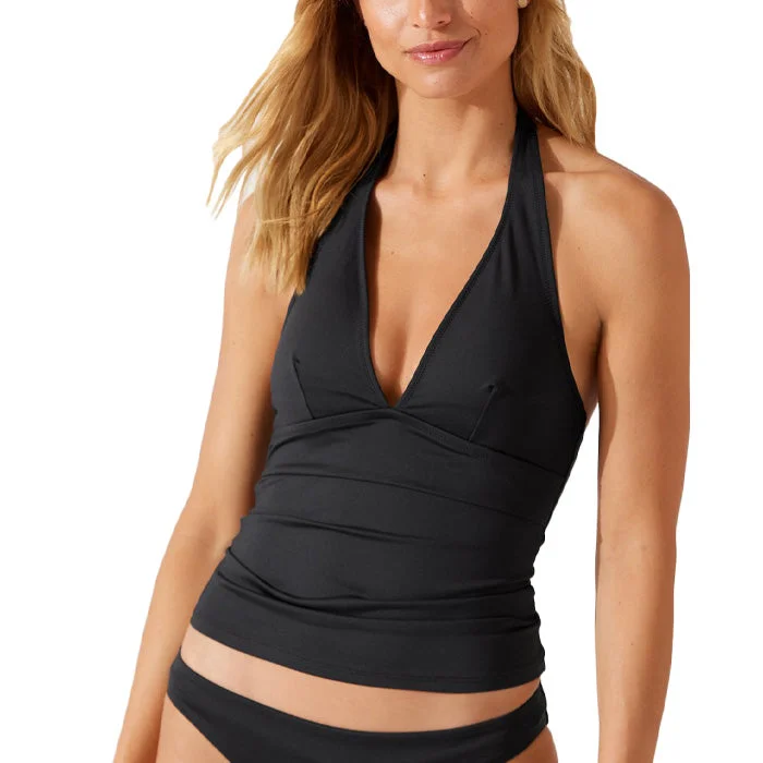 Tommy Bahama Palm Modern Halter Tankini Top - Black*