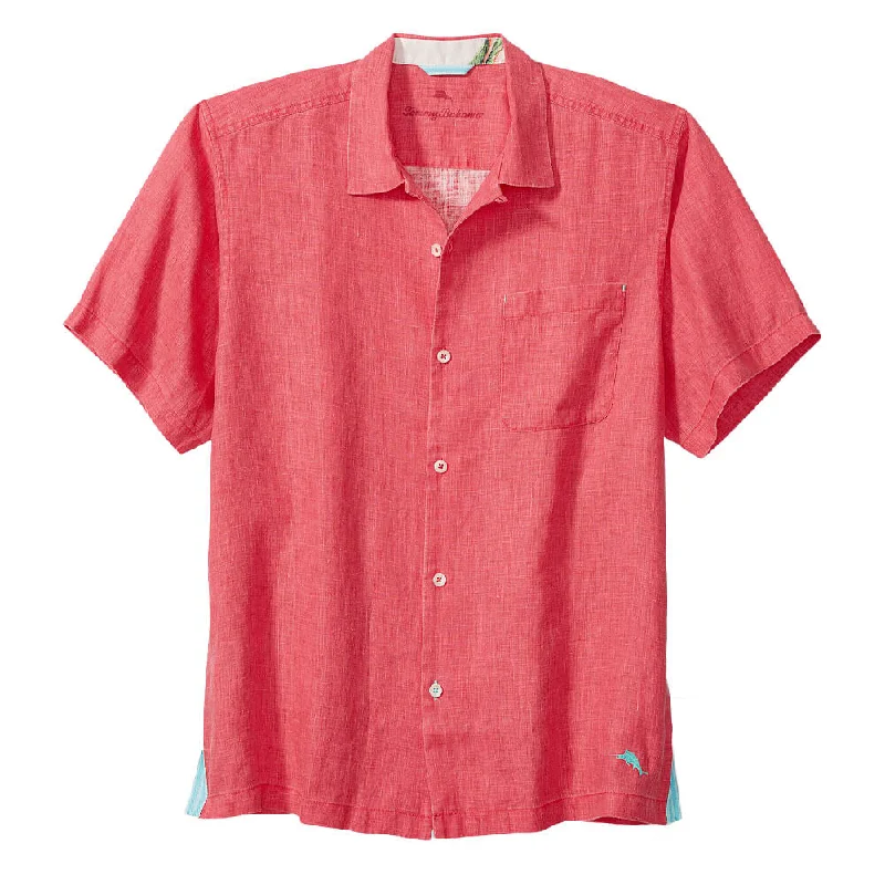 Pool - appropriate  Tommy Bahama Sea Glass Linen Short Sleeve Camp Shirt - Teaberry