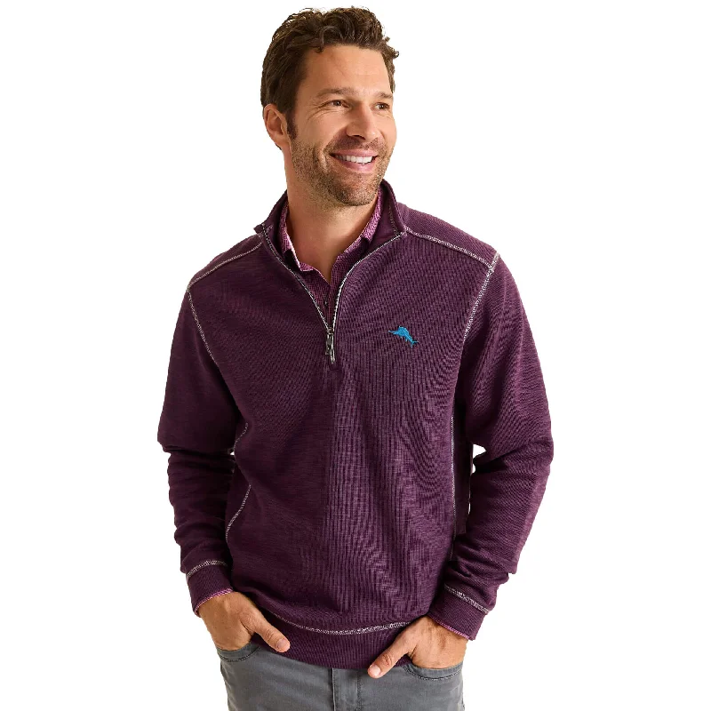 Compact - fitting  Tommy Bahama Tobago Bay Half Zip Sweater - Blackberry Fizz