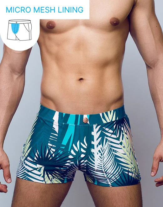 Machine - washable  V60 Bondi Print Swim Trunks - Feuille Green