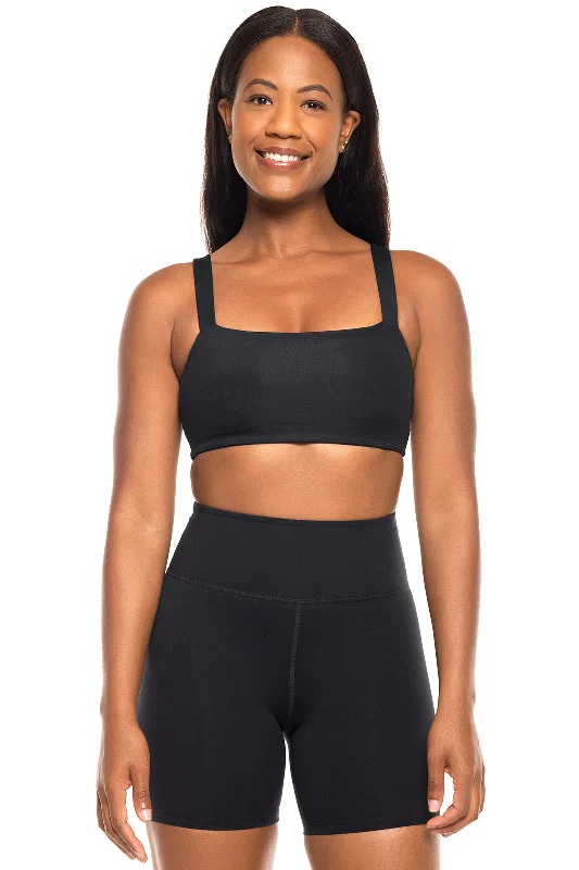 Bohemian - influenced  Women's Shavasana Yoga Sports Bra | Black