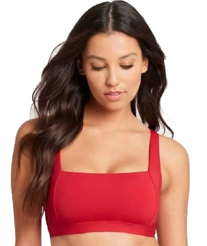 Tanning - friendly  Sea Level Essentials Square Neck B-DD Cup Bikini Top - Red