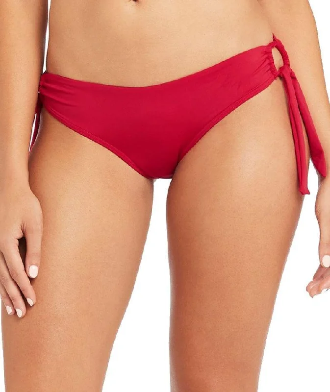 Illuminating  Sea Level Essentials Tie Side Hipster Bikini Brief - Red