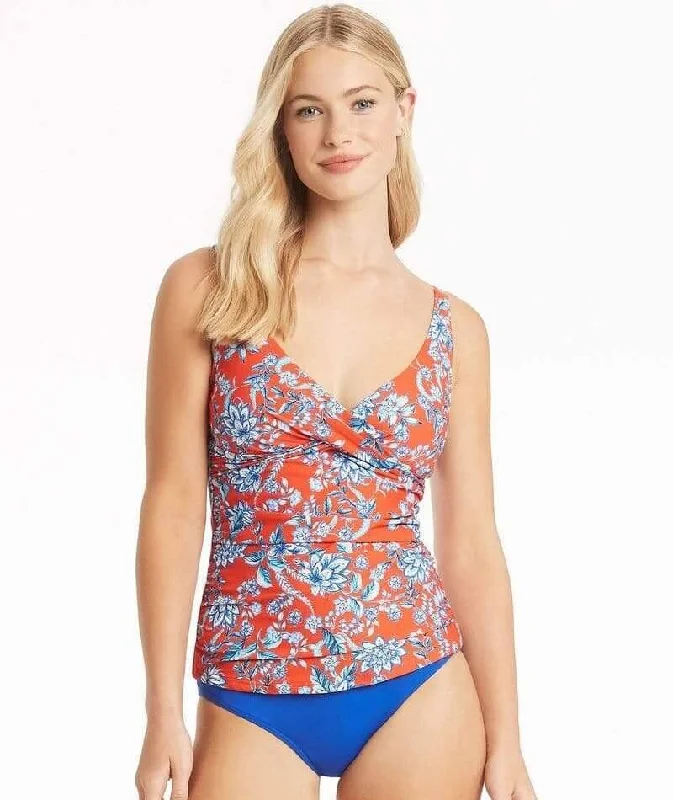 Fashion - forward  Sea Level Habitat Cross Front A-DD Cup Singlet Top - Flame